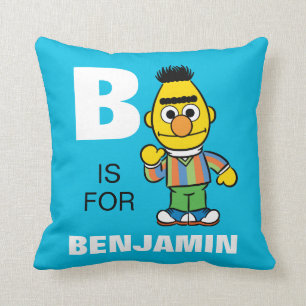 B is voor Bert Voeg je naam toe Kussen