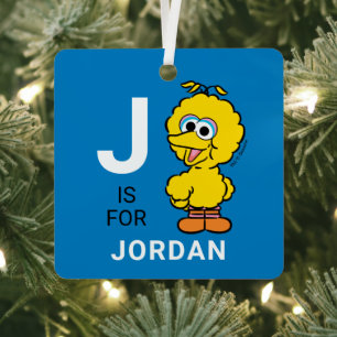 B is voor Big Bird   Voeg je naam toe keramische k Metalen Ornament