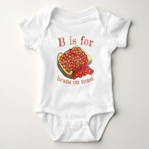B is voor bonen op het toast-Britse cuisine-voedse Romper