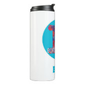 B is voor Border Collie Dog Monogram Red Druppels Thermosbeker (Gedraaid links)