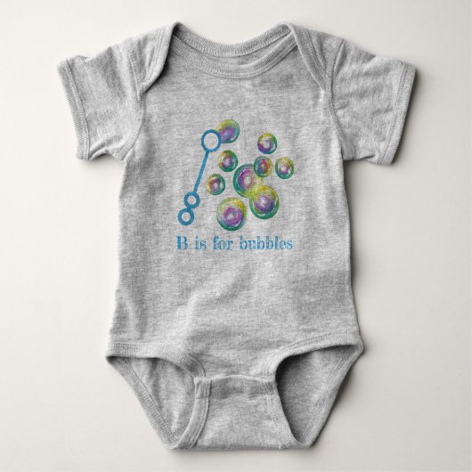 B is voor bubbels Rainbow Bubble Wand Alphabet ABC Romper (Voorkant)