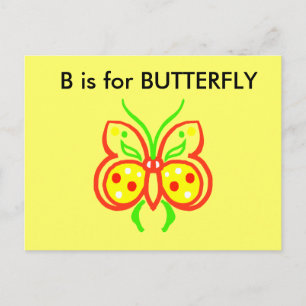 "B" is voor een Butterfly Alphabet Flashcard Briefkaart