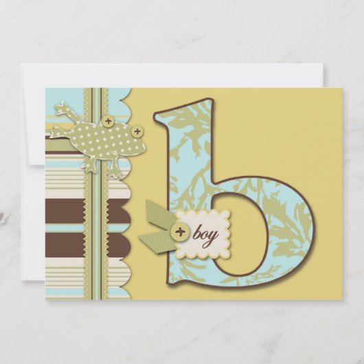 B is voor Jongen Uitnodiging (Voorkant)