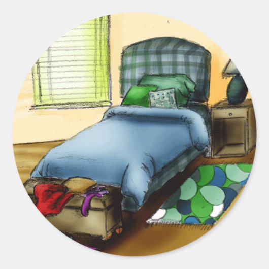 B is voor slaapkamer ronde sticker (Voorkant)