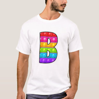 B Kutest Capital Letter B Alphabet Funny Poppin Ki T-shirt