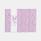 B monogram aangepaste naam betekent Bella deken (Voorkant (Horizontaal))