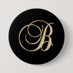 B-monogram B-goudschrift Ronde Button 7,6 Cm