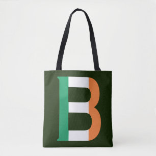B Monogram bedekt met Ierse vlag stint Draagtas