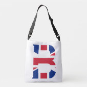 B Monogram bedekt op Union Jack Flag cbbcnt Crossbody Tas (Achterkant)
