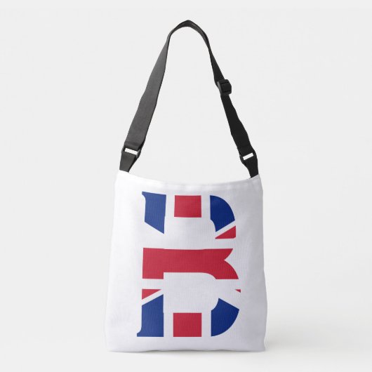 B Monogram bedekt op Union Jack Flag cbbcnt Crossbody Tas (Voorkant)
