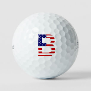 B Monogram bedekt op VS Vlag tpv1 gbcnt Golfballen
