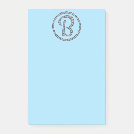 B Monogram bling ring Post-It notitieblok Post-it® Notes (Voorkant)