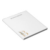 B Monogram Floral Aangepast Notitieblok (Schuin)