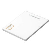 B Monogram Floral Aangepast Notitieblok (Gedraaid)