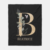 B Monogram Floral - Aangepaste fleece Blanket Deken (Voorkant)