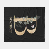 B Monogram Floral - Aangepaste fleece Blanket Deken (Voorkant (Horizontaal))