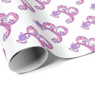 B monogram gepersonaliseerd verpakkingspapier cadeaupapier