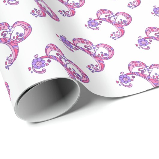 B monogram gepersonaliseerd verpakkingspapier cadeaupapier (Rol Hoek)