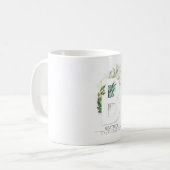 B Monogram Gold Greenery Leaves Elegant Name Koffiemok (Voorkant links)
