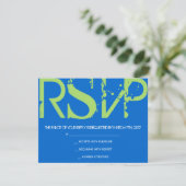 B Monogram Initialen Bar Bat Mitzvah Reply Card RSVP Kaartje (Staand voorkant)