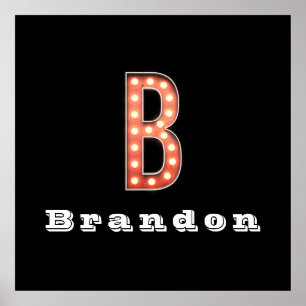 B Monogram Markttent Bulb Aangepast Poster