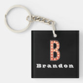 B Monogram Markttent Bulb Aangepast Sleutelhanger (voorkant)