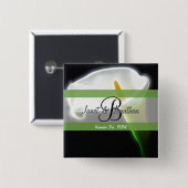 B Monogram met een Elegant Calla Lily Button (Voorkant /achterkant)