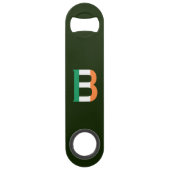 B Monogram overlay op Ierse vlag bocnt Speed Flessenopener (Achterkant)