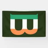 B Monogram overlay op Ierse vlag (v) bnrcnt Spandoek (Horizontaal)