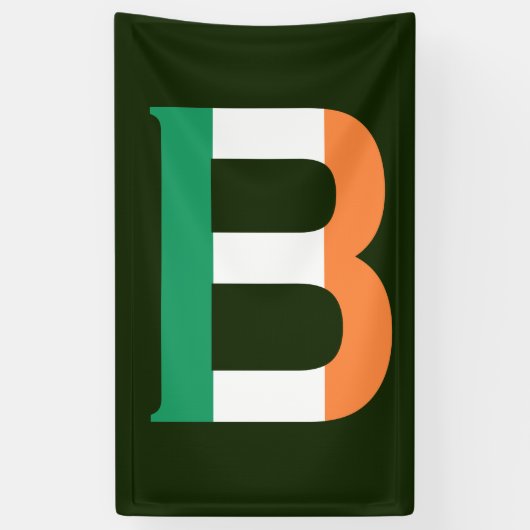 B Monogram overlay op Ierse vlag (v) bnrcnt Spandoek (Verticaal)