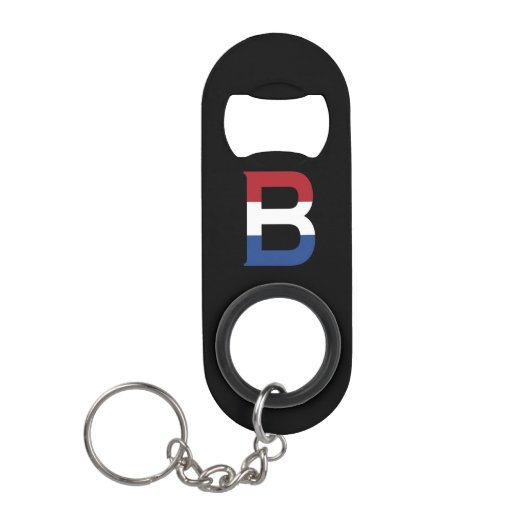 B Monogram overlay op NLD Vlag op bk bocnt Mini Flessenopener (Voorkant)