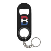 B Monogram overlay op NLD Vlag op bk bocnt Mini Flessenopener (Achterkant)