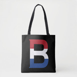 B Monogram overlay op NLD Vlag op bk stunt Draagtas