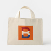 B Monogram overlay op NLD Vlag op of tct Mini Tote Bag (Achterkant)