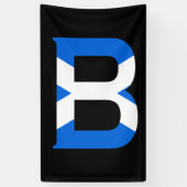 B Monogram overlay op Schotse vlag (v) bnrt Spandoek (Verticaal)