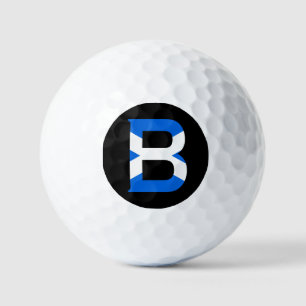B Monogram overlay op Schotse Vlag vgbt Golfballen