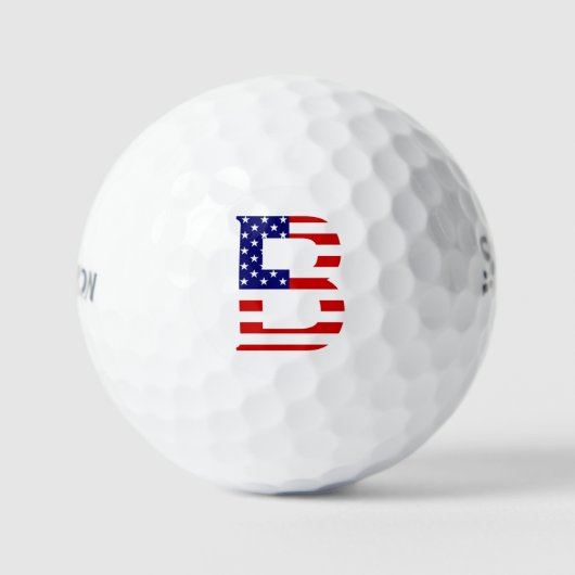 B Monogram overlay op USA Flag ssf gbcnt Golfballen (Voorkant)