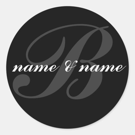 "b"-monogram ronde sticker (Voorkant)