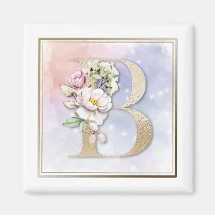 B Monogram Roze Bloem Magneet