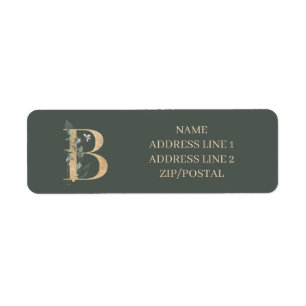 B Monogramme Floral Étiquette personnalisé