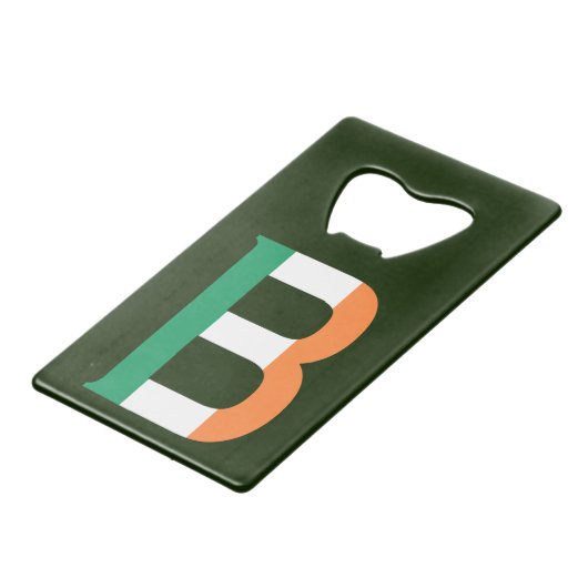 B Monogramme superposé sur le bocal drapeau irland (Devant Angle)