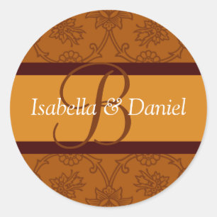 B Monogrammen voor envelopsluitingen Ronde Sticker