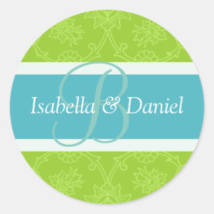 B Monogrammen voor envelopsluitingen Ronde Sticker