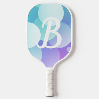 B Naam Pickleball Paddle Paarse Blue Bubble Modern
