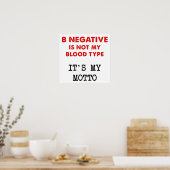 B Negatief Grappige Poster (Keuken)