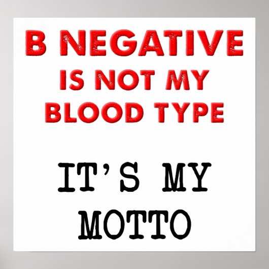B Negatief Grappige Poster (Voorkant)
