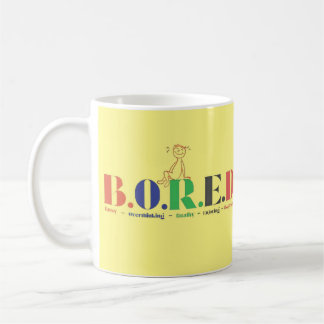 B.O.R.E.D.-acroniem stijl Koffiemok