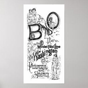 B&O Railroad - Model Fast Line 1869 Poster