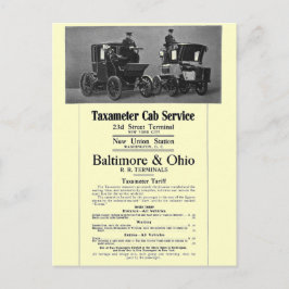 B+O Railroad Taxameter Cab Service 1908 Briefkaart