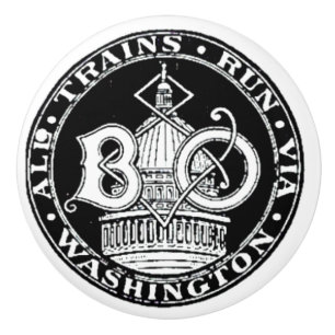 B+O Royal Blue Line Trains Ceramic Knob. Keramische Knop